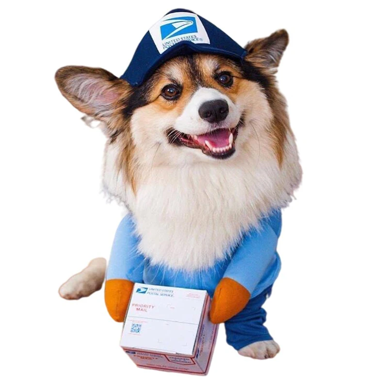 Colecciones UPS Pal-ropa para perro grande, disfraz divertido para perro peque&ntilde;o, conjunto de sombrero con capucha para fiesta de a&ntilde;o nuevo, gatos y mascotas, para invierno-2