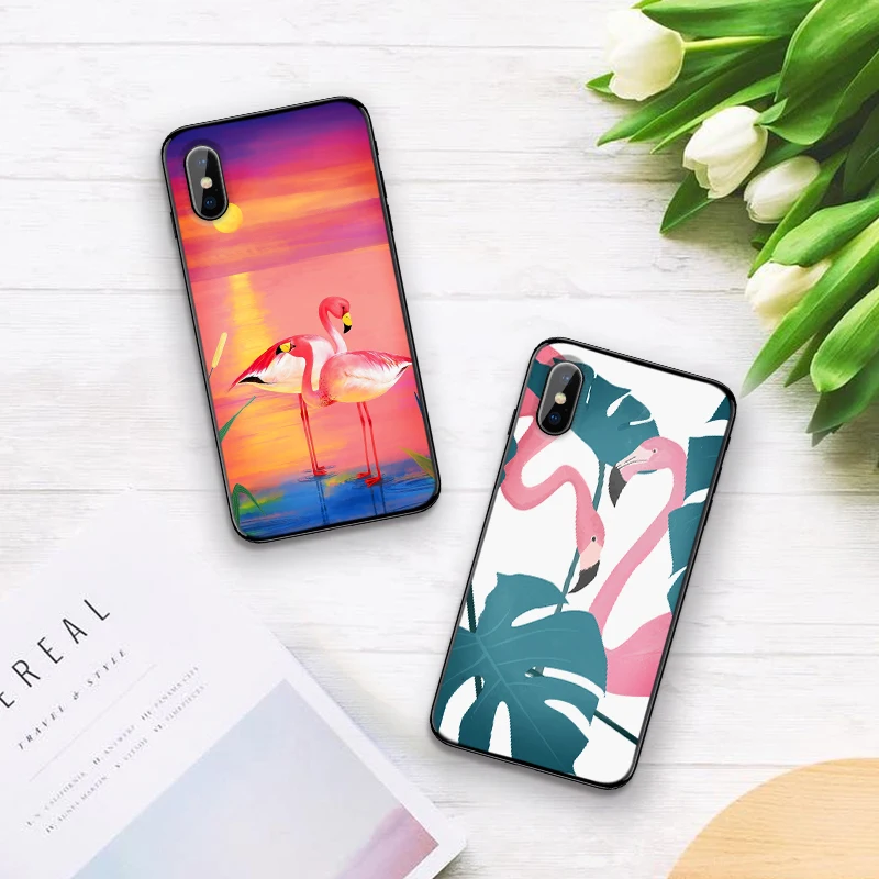Тропический фламинго для iPhone 6 6S 7 8 Plus X XS XR Max 5 5S TPU Мягкий защитный чехол телефона |