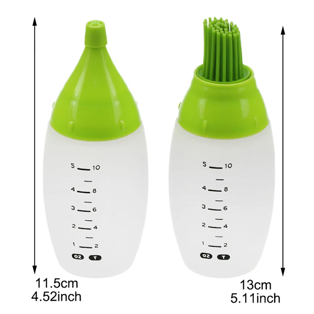 Переносная силиконовая масляная бутылка с кисточкой для гриля, жидкостью, выпечкой, кухонным инструментом для выпечки и барбекю.