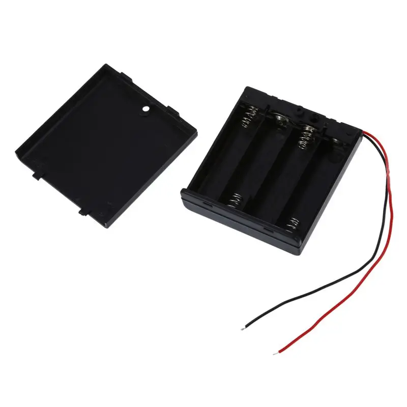 2 шт. 4 x AA 6V Чехол-держатель для батареи коробка Проводная вкл/выкл переключатель w