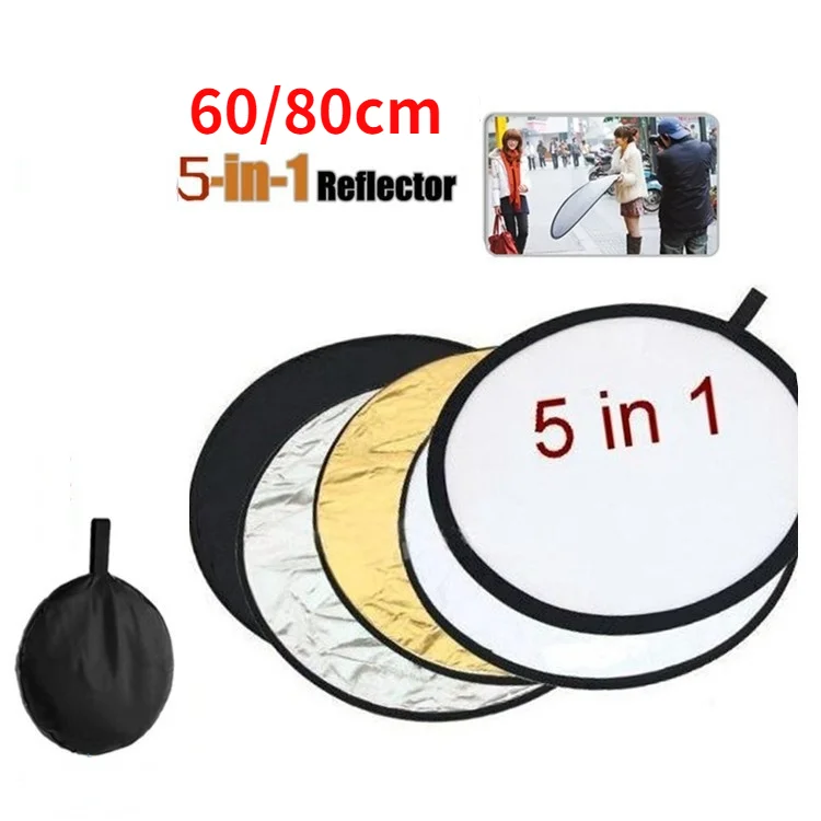 

60/80cm light reflector 5in1 photo reflector for Studio Portable Collapsible Light Photography Reflector photography accessories