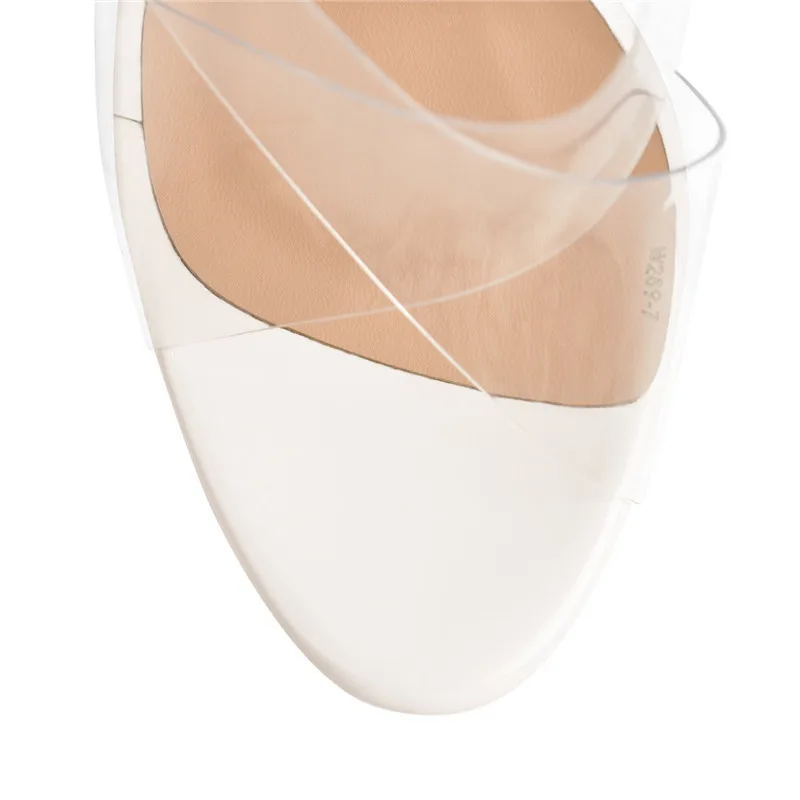 Onlymaker/женские босоножки из ПВХ на танкетке с открытым носком и прозрачным