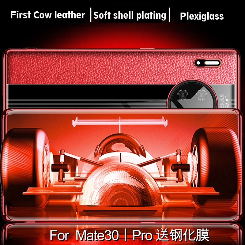 Роскошный чехол из натуральной кожи для huawei mate 30 Pro, чехол, кожаный противоударный чехол, чехол для задней панели funda mate 30 Pro, защитный чехол