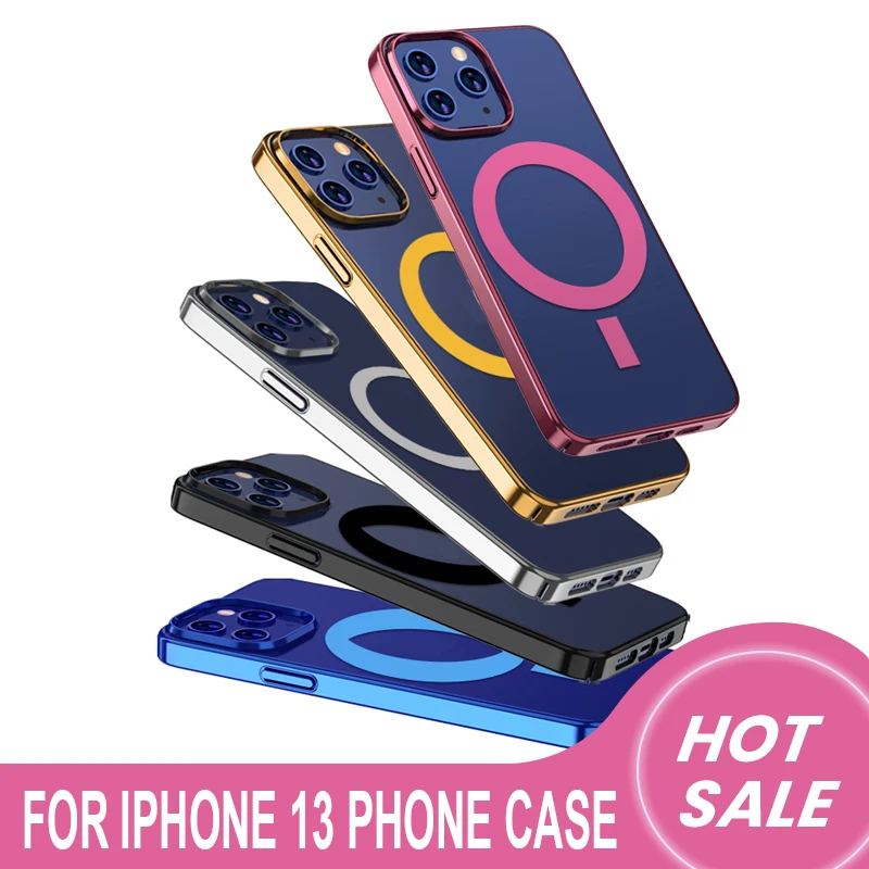 

Shockproof Cell Phone Case For iPhone 13 Pro Max Magnetic Wireless Charger Protection Case on For iPhone 13 Magnetic Phone Case