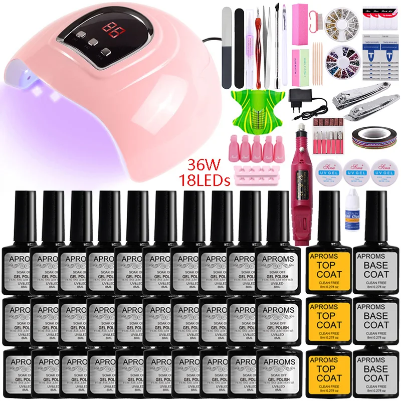 Маникюрный набор для ногтей 30/20/10 Гель-лак удаляемый замачиванием Электрический