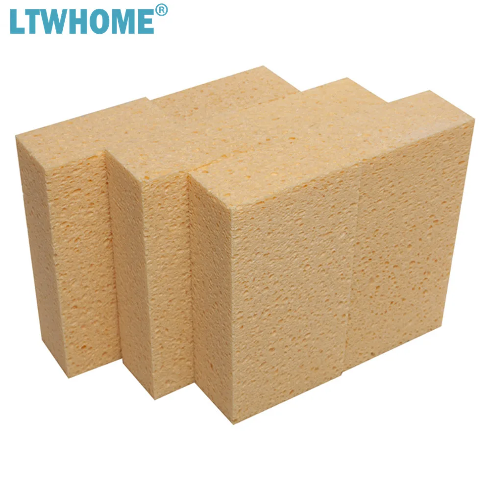Сверхбольшие натуральные губок LTWHOME для целлюлозы 7 1/2 дюйма x 4 Inch 2 прочные