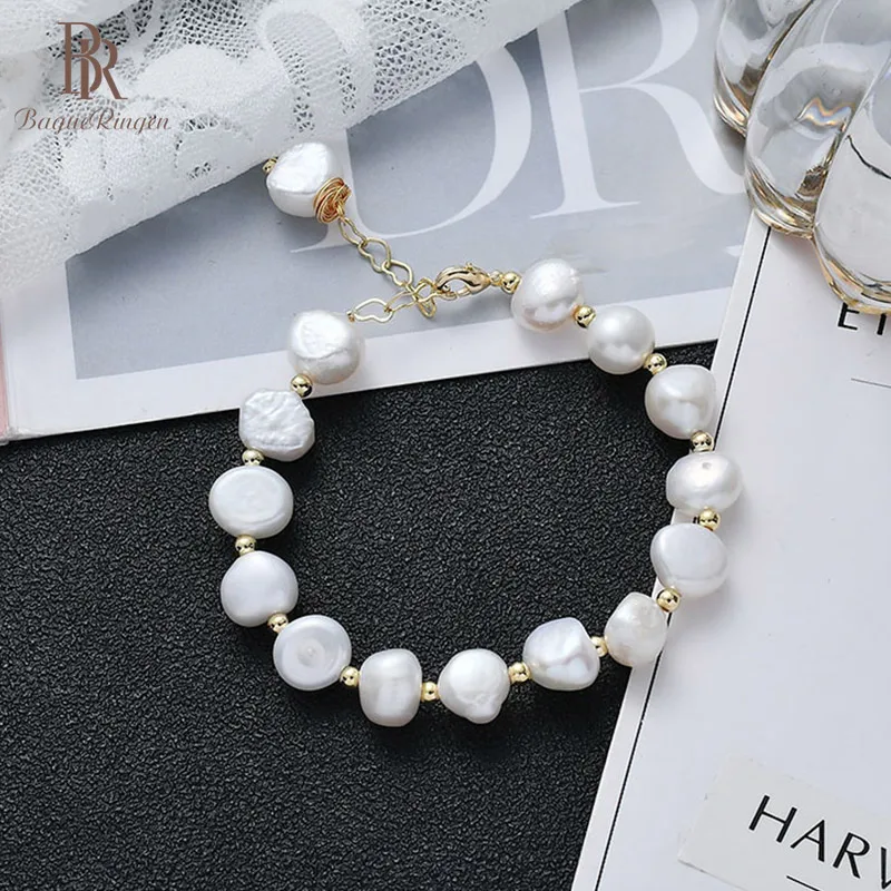 Женский браслет из серебра 925 пробы с пресноводным жемчугом|Гибкие и жесткие