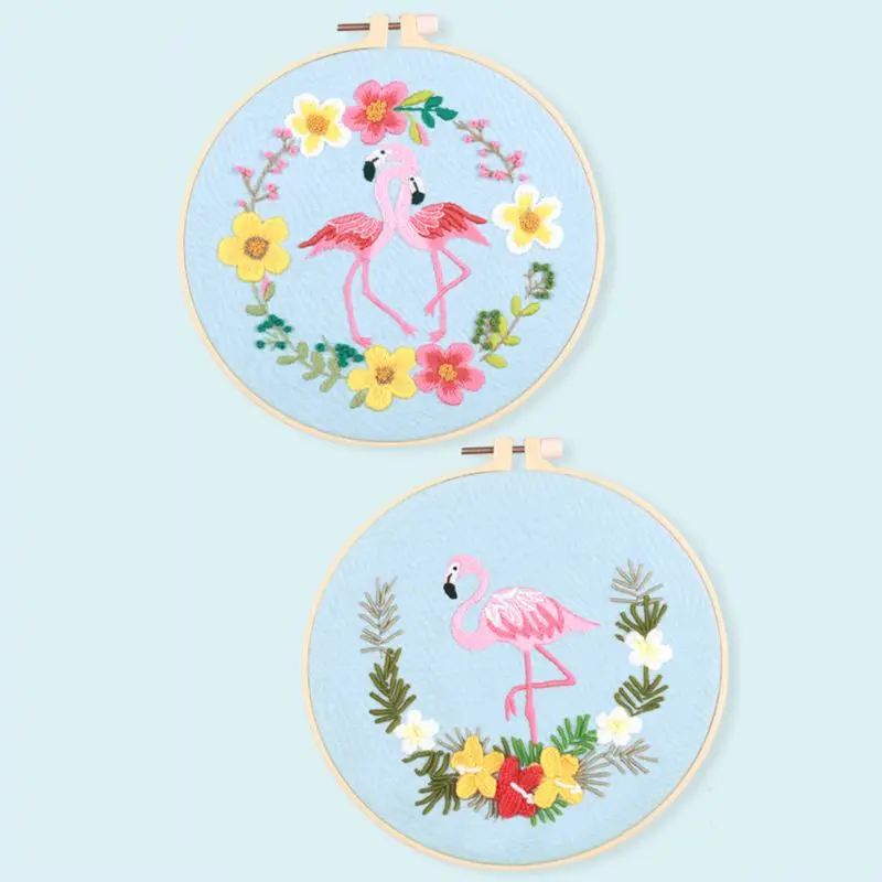 

DIY European-style Flowers Embroidery Ribbon Set Beginners With Embroidery Shed Sewing Kit Cross-stitch Crafts Hand-stitched Dec