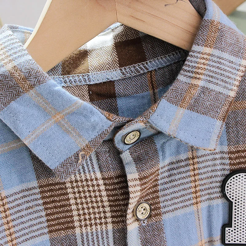 

Spring Autumn Baby Boys Cotton Clothes Children Plaid Jacket Pants 2Pcs/sets Infant Outfit Kid Fashion Toddler Casual Tracksuits
