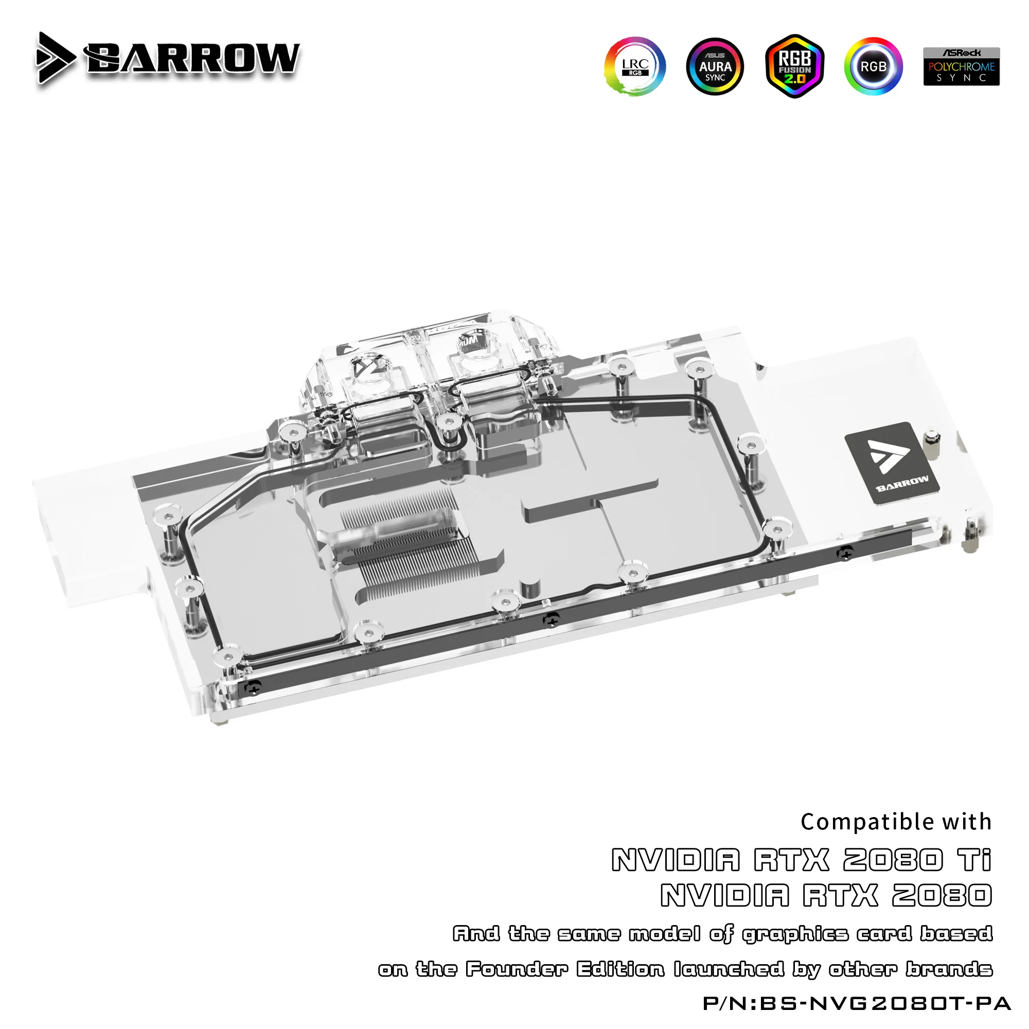 BARROW Water Block используется для NVIDIA RTX 2080Ti/2080 Founders Edition/Справка Edition/полная защита