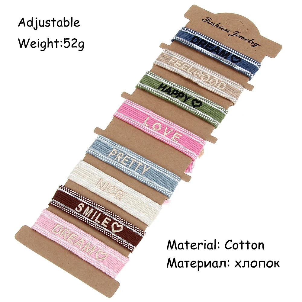 

Handmade Woven Friendship Bracelets for Women Men Rope Tassel Bracelets Adjustable Fabric Design Bracelet Jewelry Wholesale