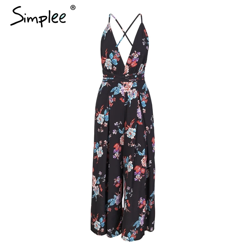 Женский комбинезон Simplee с открытой спиной ромпер V образным вырезом короткие