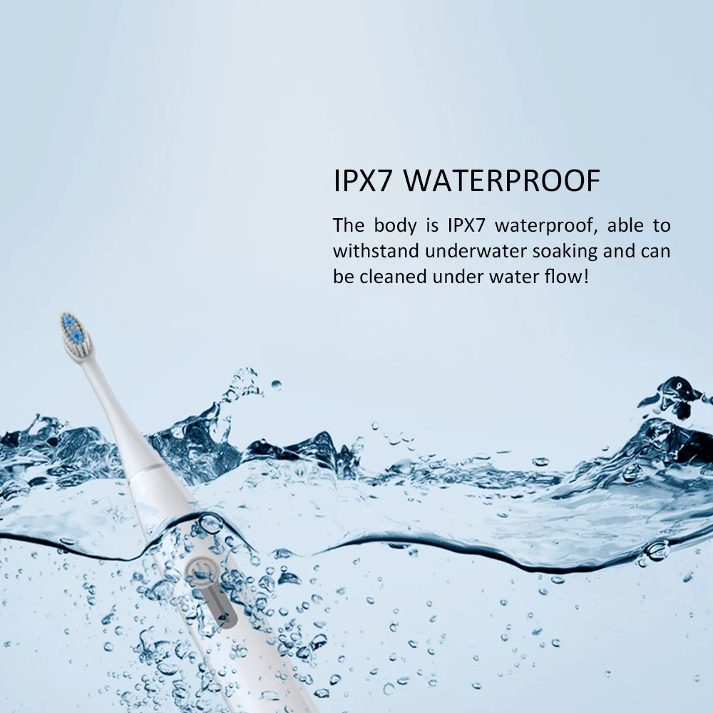 

Sonic Electric Ultrasonic Toothbrush Brush 1Pcs Fashion Convenient Waterproof Clean Oral Hygiene Bathroom Products