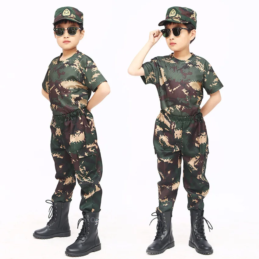 Детская Военная униформа для мальчиков армия США боевой тактический Камуфляжный