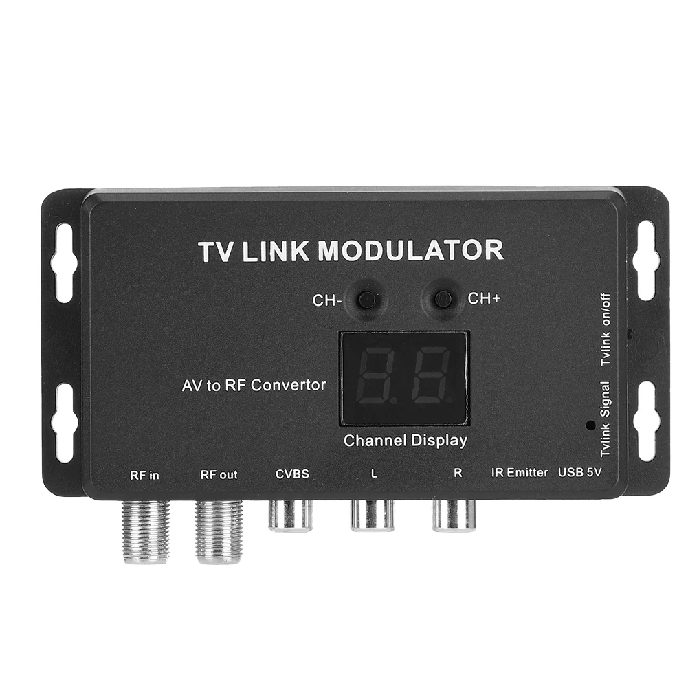 TM70 UHF ТВ LINK модулятор AV к RF преобразователь ИК расширитель с 21 канальным дисплеем