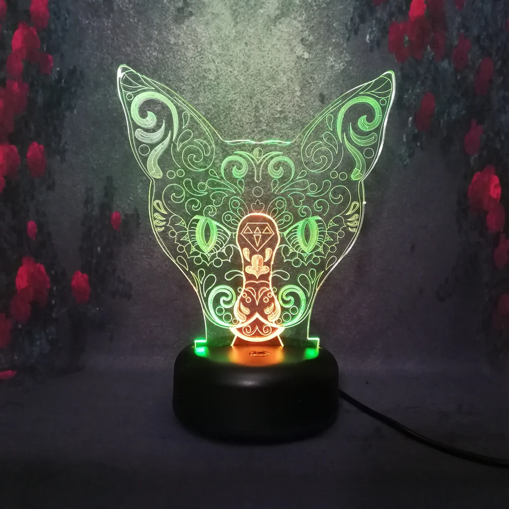 Новинка Голова Дракона кошки спереди смешанный двойной цвет ночник 3D