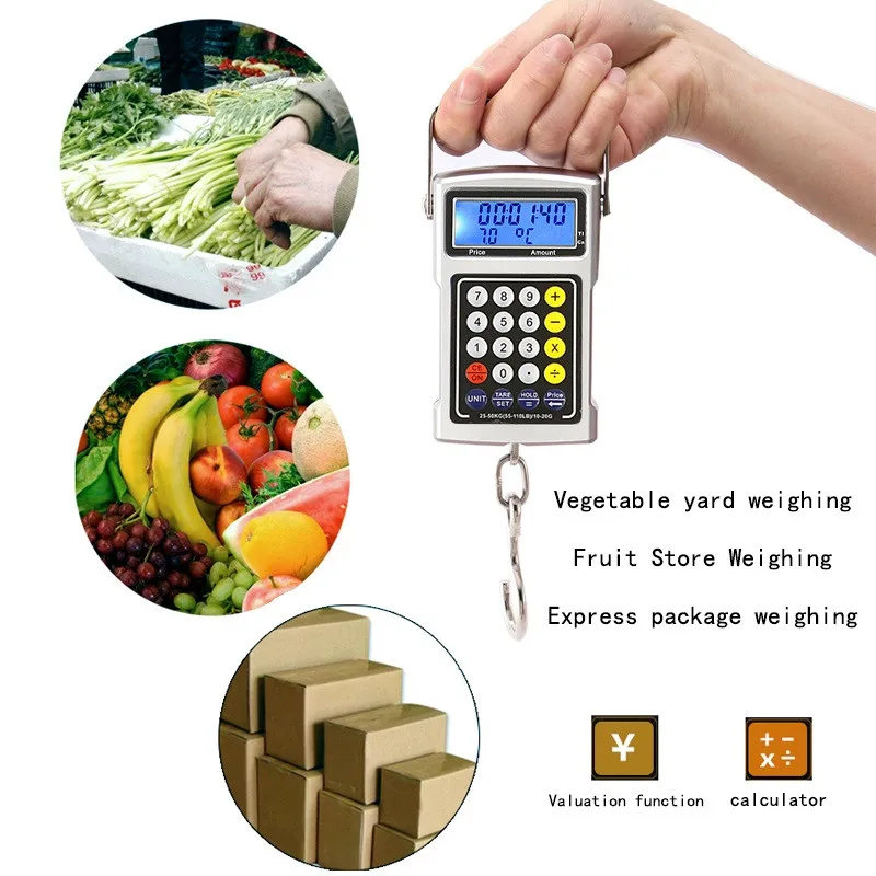 Многофункциональные весы для багажа 22 кг/50 кг/75 кг большие подвесные портативные