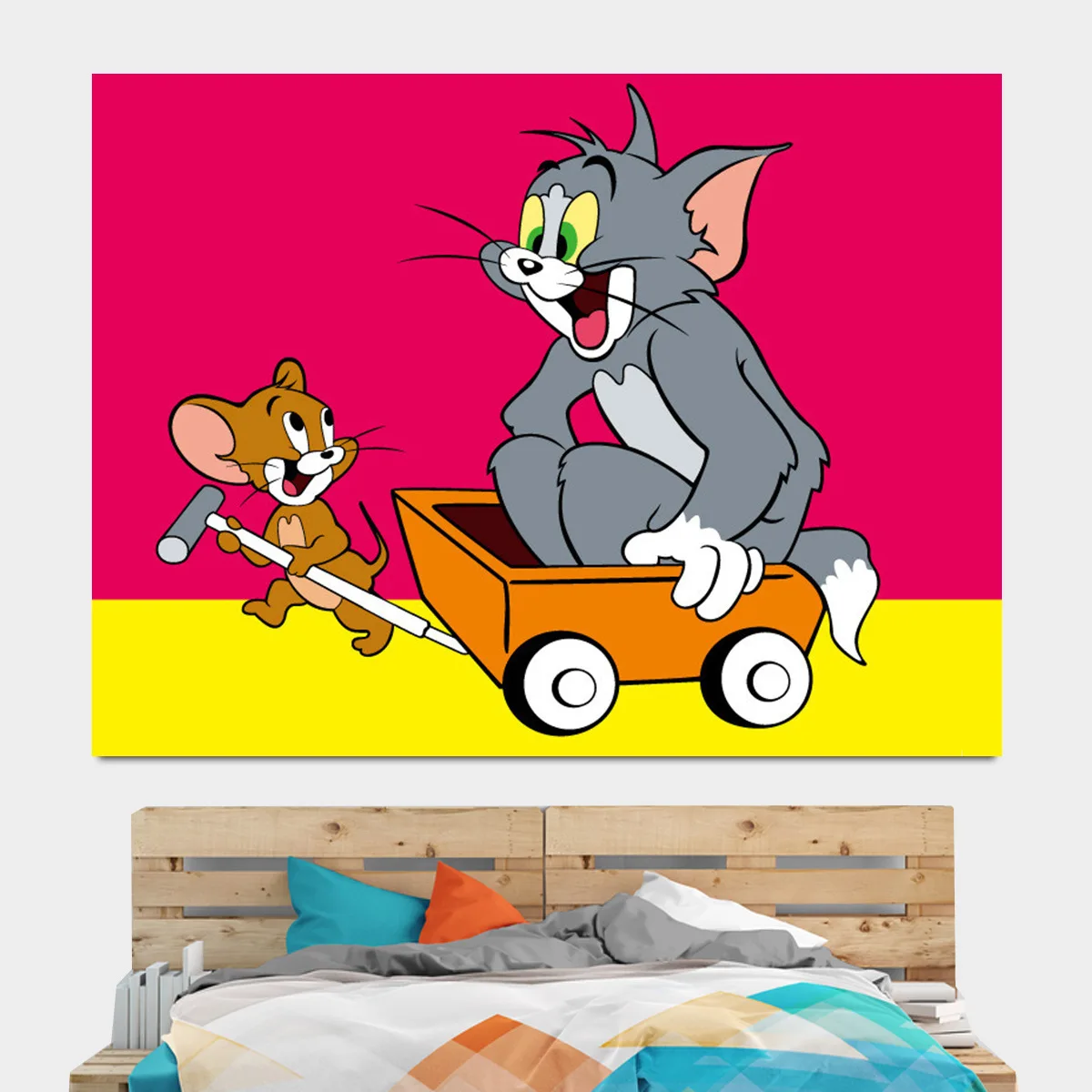 

Cat And Mouse Cartoon Animation Background Cloth Ins Decoration Tapestry Children's Bedside Bedroom Wall Cloth Tapestry Wall