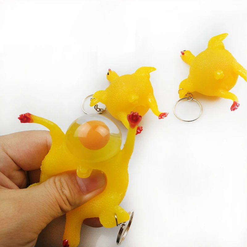 

Laying Hens Vent Chicken Spoof Funny Squeeze Layer Chicken Keychain Tricky Decompression Fidget Squishy Stress Reliever Toys