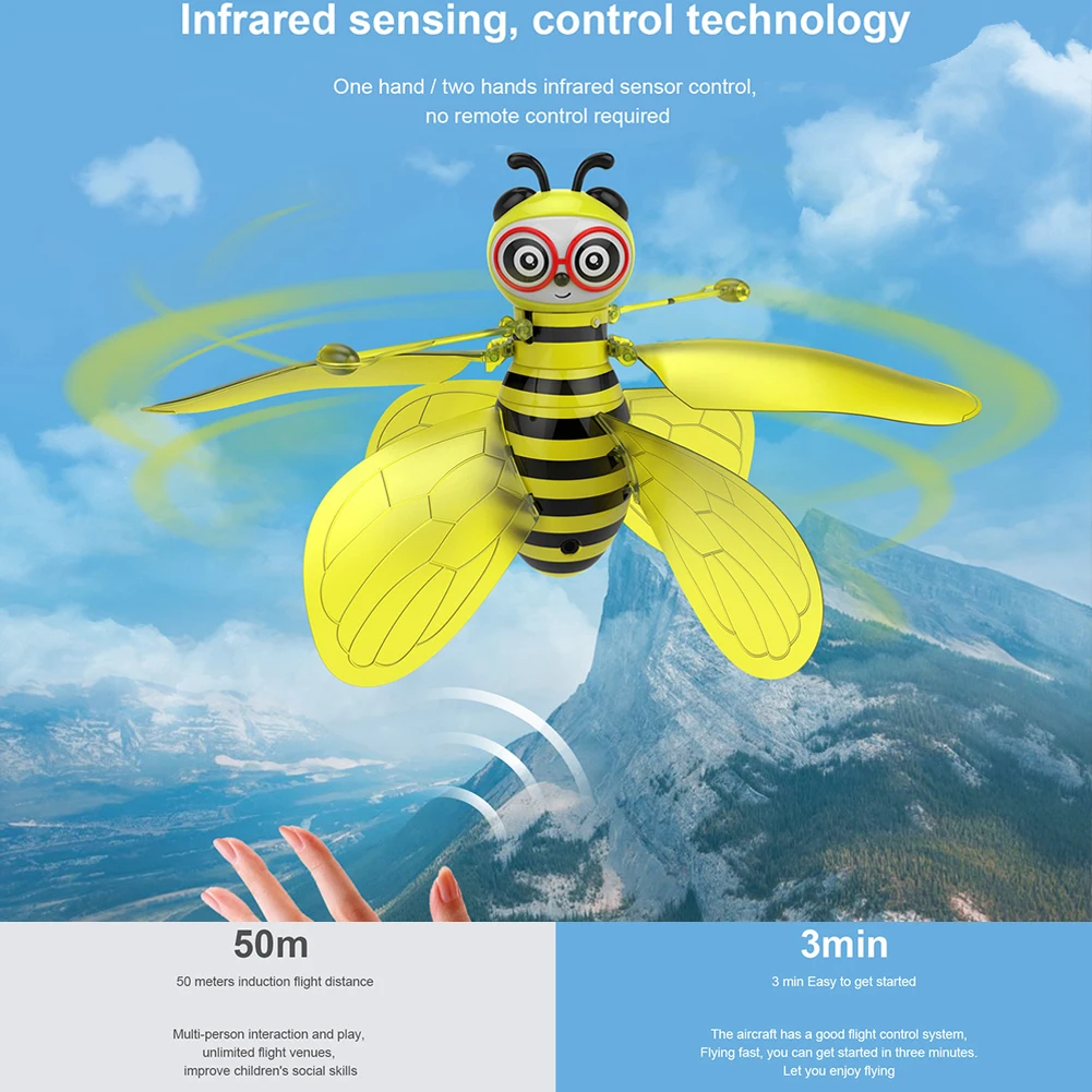 Датчик жеста вертолет Летающий пчела Дрон электронная игрушка подарок милый