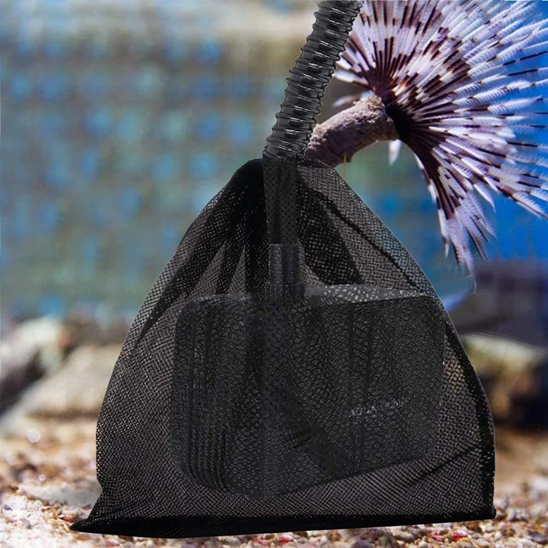 

6 Pack Large Pump Barrier Bag with Drawstring Pond Mesh Pump Filter Bags for Pond Biofilters Aquarium Filtration