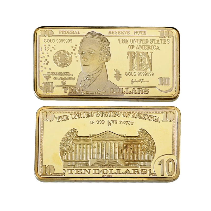 gold bar 4 WR 7 шт./лот долларов США ВЫЗОВ Золотой бар с монетницей Америка коллекционные монеты слиток Набор сувениры подарки дропшиппинг - Цвет: gold bar 4