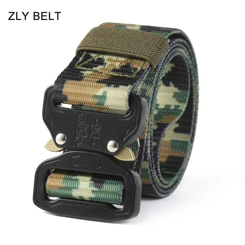 D&T 2021 New Fashion Tactical Belt Men Women High Quality Alloy Buckle Nylon Material Casual Hiking Camouflage Tough And Stylish