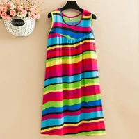 new casual summer dresses for women print night dress casual o neck sleeveless fashion vintage
