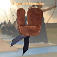 cowhide useful comfortable to wear archery finger tab brown archery finger guard easy to use for shooting