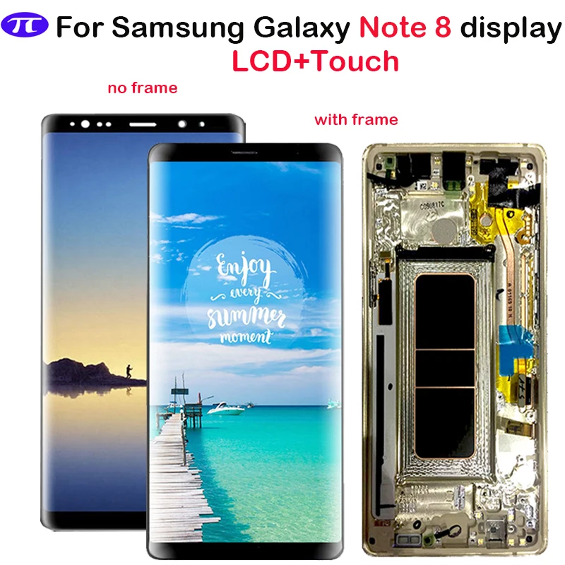 Для samsung Galaxy Note 8 ЖК-дисплей кодирующий преобразователь сенсорного экрана в сборе с рамкой для samsung N950 N950F N950FD N950U N950W lcd