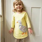 Детское Хлопковое платье с аппликацией, в полоску