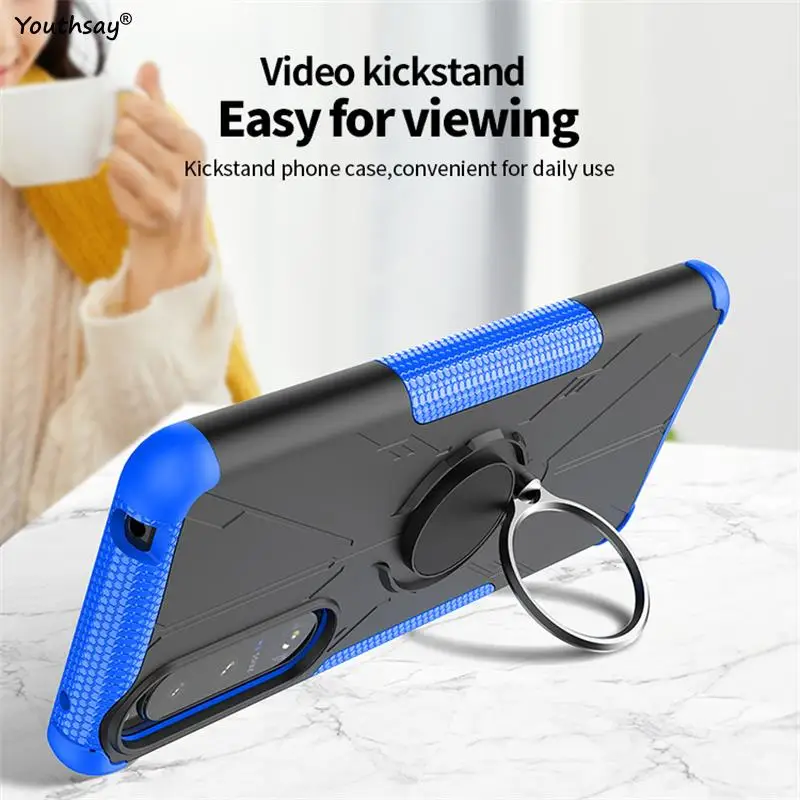 for sony xperia 5 iii case cover for sony xperia 5 iii coque ring armor shockproof protective phone bumper for sony xperia 5 iii free global shipping