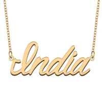 india name necklace for women stainless steel jewelry 18k gold plated nameplate pendant femme mother girlfriend gift