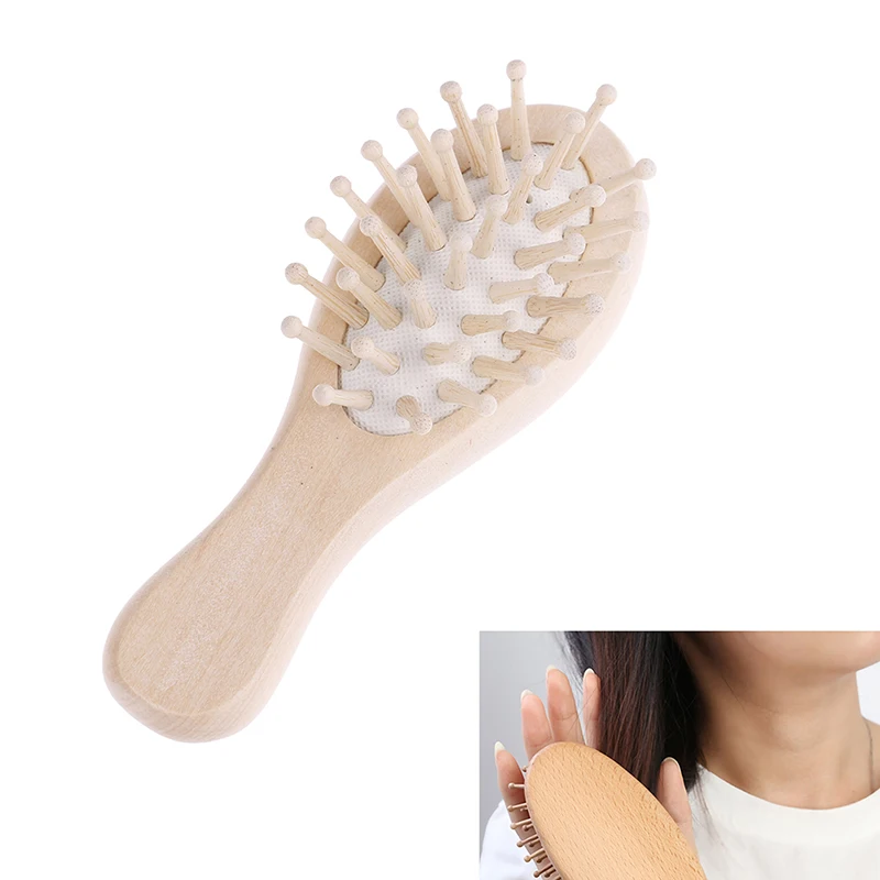 1pc Wood Airbag Hair Comb Massage Comb Carbonized Solid Cushion Anti-static Hair Brush Combs Travel High Quality