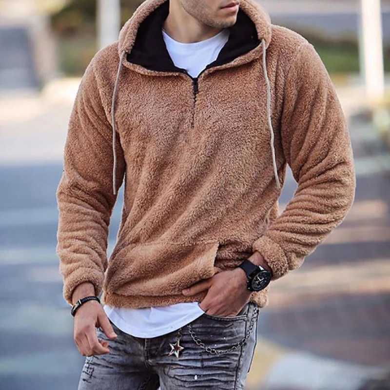 

Velet Hoodie Men Long Sleeve Zipper V Neck Pullover Sweatshirts AUtumn Streetwear Casual Drawstring Hooded Jackets Hoodies Tops
