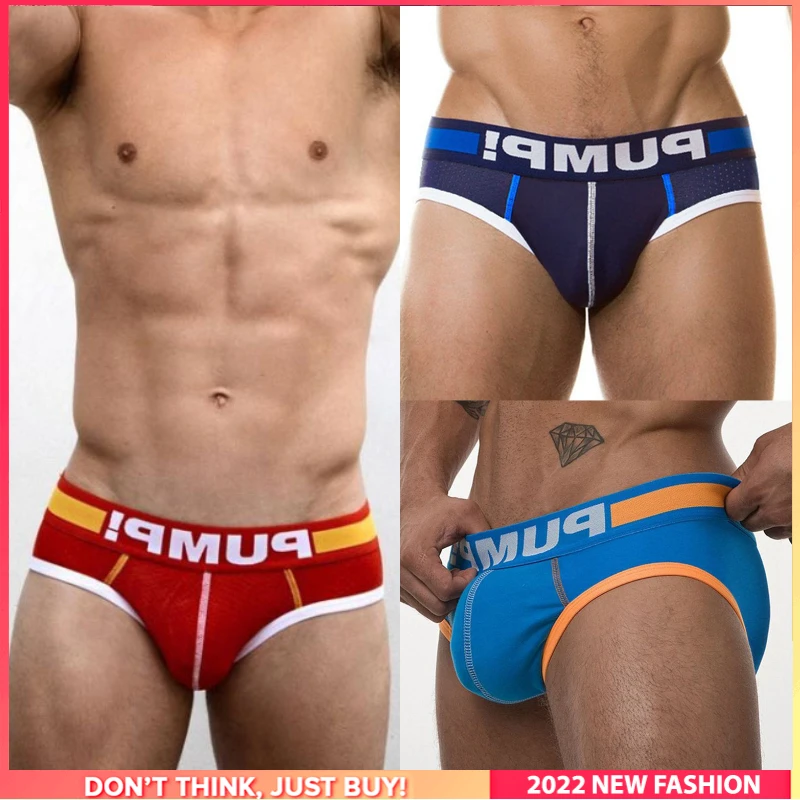 

3Pcs New Cotton Gay Panties Jockstrap Men's Briefs Low Waist Innerwear Sexy Man Underwear Brief Men Underpants Top