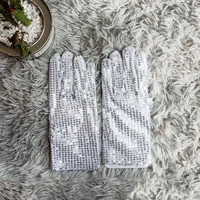 1 pair shining sequined gloves evening party costume gloves stretch mittens dancer singer nightclub dance stage show accessories