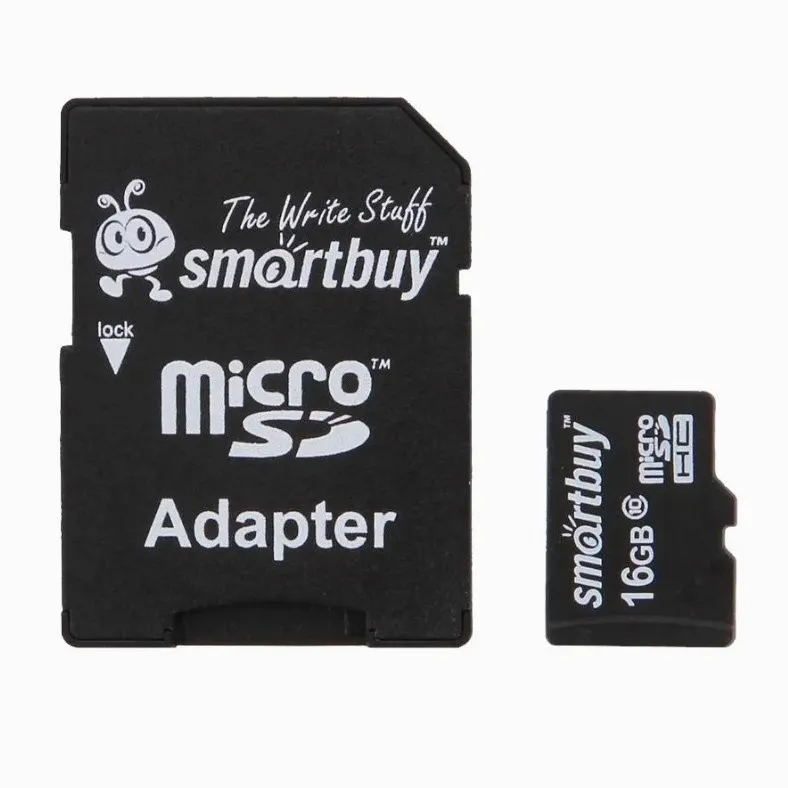 Карта флэш-памяти MicroSD 16 Гб Smart Buy +SD адаптер (class 10) Compact  Компьютеры и