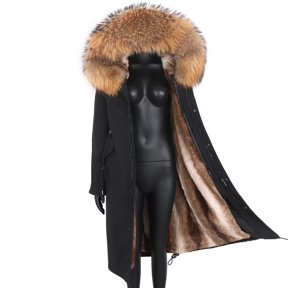 

Winter X-long Parka Women Natural Fox Fur Coat Real Fox Fur Jacket Winter Thick Warm Detachable Collar And Liner Famale Coat