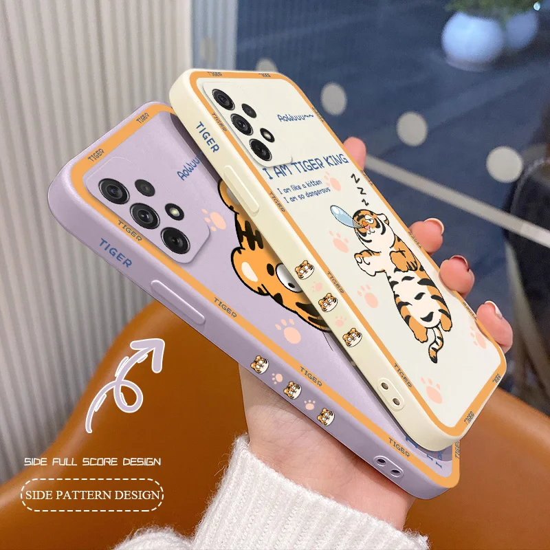 

Sleeping Tiger Case For Samsung A72 A52 A42 A32 A22 A21S A02S A12 A02 A71 A51 A41 A31 S21 S20 FE S10 S9 Ultra Plus Phone Cover