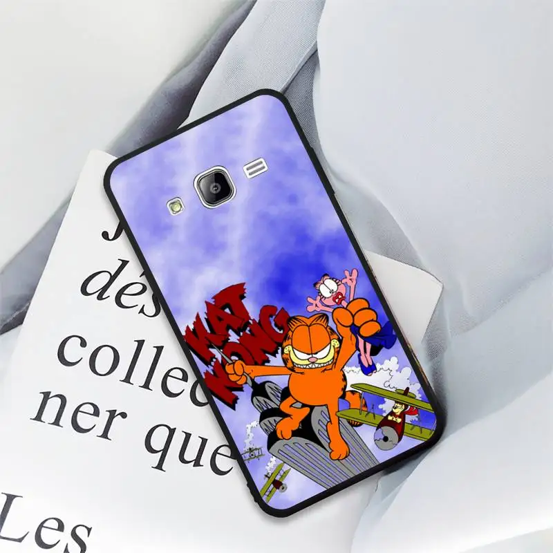 

Cute Cartoon anime Garfield cat Phone Case Cover for Samsung J6 J7 J2 J5 prime J4 J7 J8 2016 2017 2018 DUO core neo M20