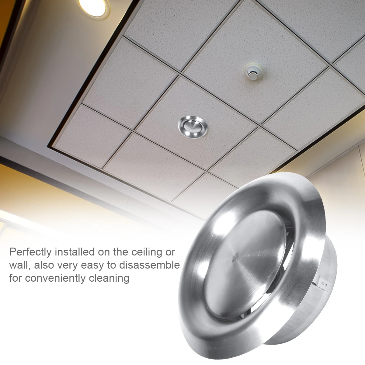 

Adjustable Wall Ceiling Home Uality Stainless Steel Air Vent Round Ventilation Duct Cover Fit For Indoor Exhausting Lower Noise