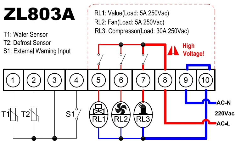 ZL-803A, 220VAC, 30A выход регулятор температуры воды, аквариум термостат, морепродукты машина регулятор температуры