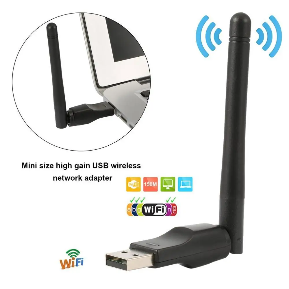 Беспроводной Wi Fi адаптер 150 Мбит/с 20 дБм 802.11b/n/g|Сетевые адаптеры c передачей данных