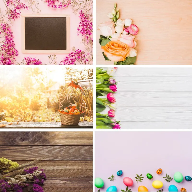 

Vinyl Custom Photography Backdrops Prop Flower and Wooden Planks Theme Photography Background 191024ST-004