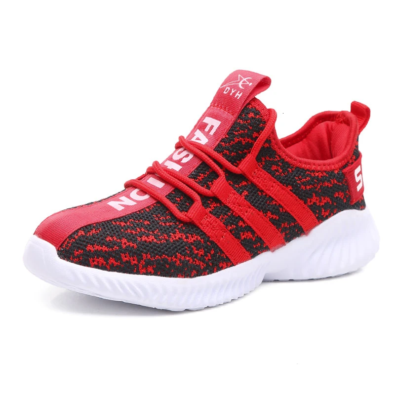 red children shoes Брендовая детская обувь; кроссовки для девочек с дышащей сеткой; обувь на плоской подошве для мальчиков; школьная спортивная обувь для бега; мягкая детская обувь - Цвет: red children shoes