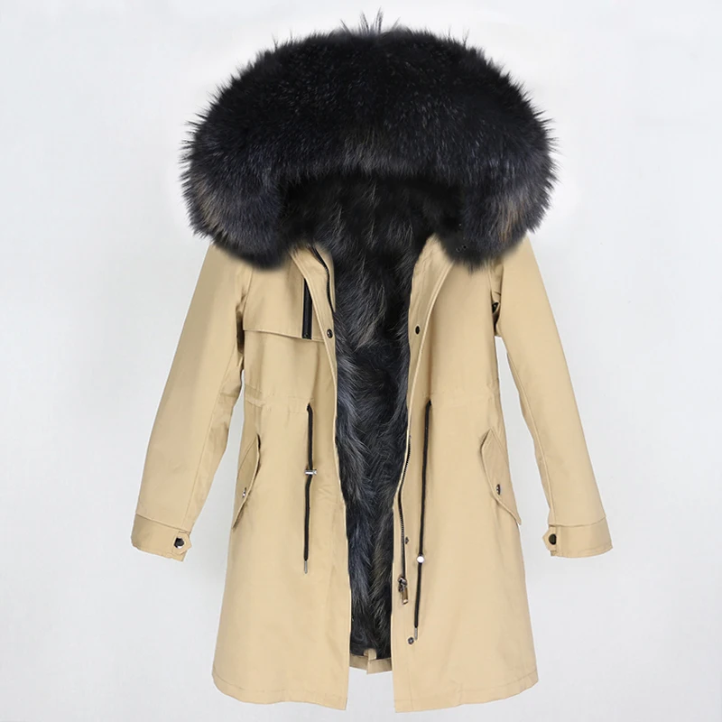 OFTBUY, водонепроницаемая парка, пальто из натурального меха, зимняя куртка для женщин, натуральный мех енота, меховой воротник, Лисий мех, подкладка, теплая Толстая Уличная верхняя одежда