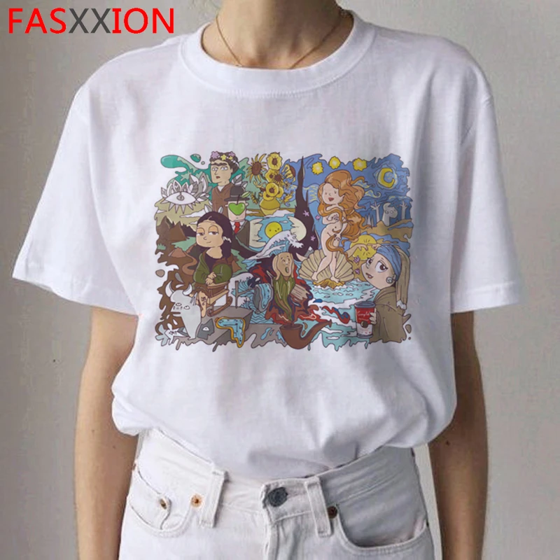 Van Gogh Van Goghing Van Gone футболки HARAJUKU женские Рисование маслом Ullzang футболка Веселая 90s футболки модные футболки женские - Цвет: 9337