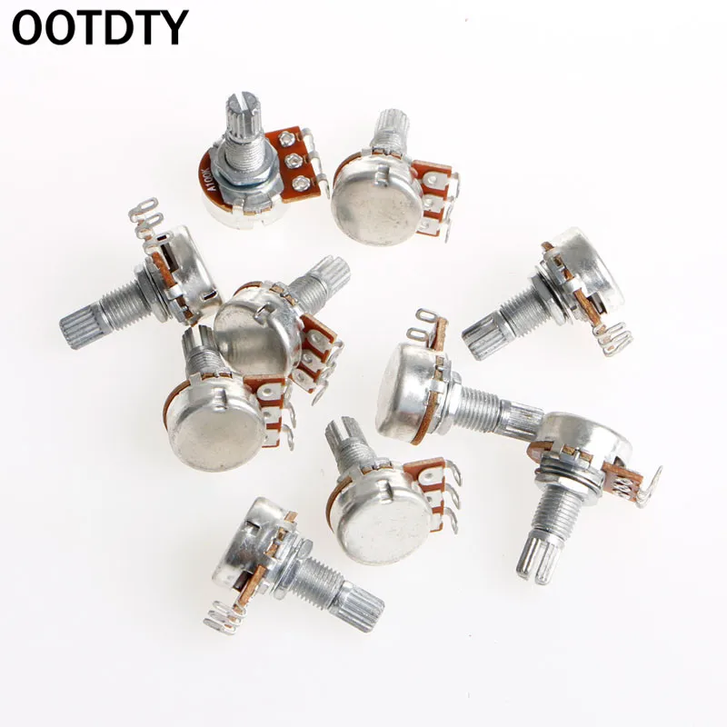 OOTDTY A100K потенциометра Splined Pot Электрогитара Бас Эффект усилитель тон объем 15 мм