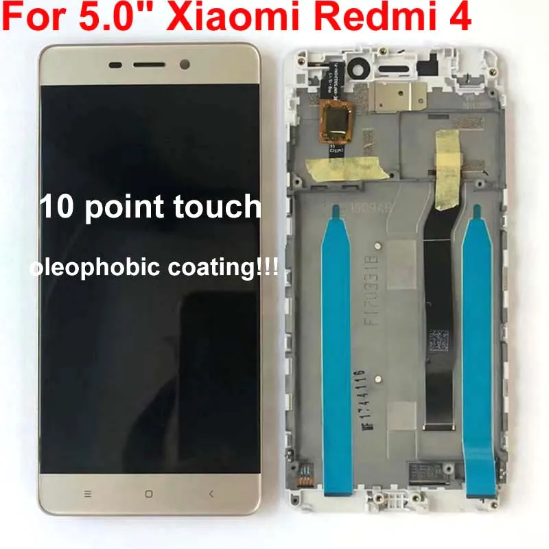 Для Xiaomi redmi 4, стандарт 2 Гб ОЗУ, 16 Гб ПЗУ, ЖК-экран+ сенсорный экран, дигитайзер для redmi 4, обычная версия+ f ram e